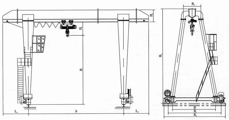 10Ton Single Girder Gantry Crane Lifting Marble Granite