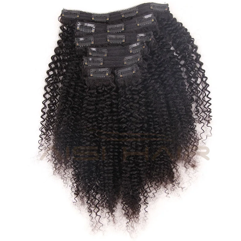 Wholesale Price Natural Black 100% Virgin Human Hair Brazilian Clip In Hair Extensions