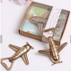Image of custom wedding airplane beer bottle opener