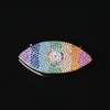 Rainbow Colorful Cubic Zirconia Micro Pave Brass Evil-Eye Charm Pendants For Jewelry Making Findings