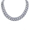 hiphop bling 18mm width Iced Out Full Cubic Zircon Lock Gold Silver Plated Miami Cuban Link Chain for Men