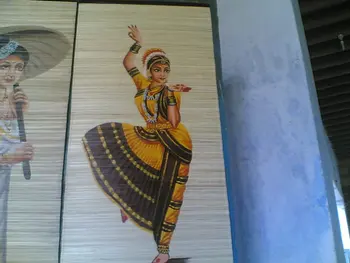 Oil Painting Art On Bamboo Sticks Mat