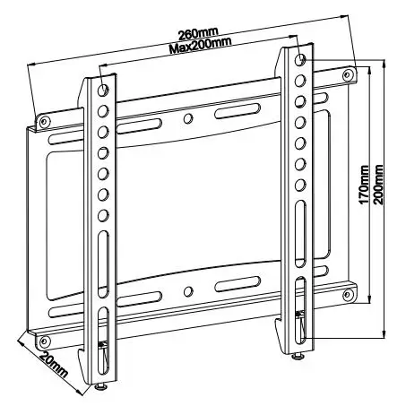 
vesa 200x200mm small size fixed tv wall mount for 23