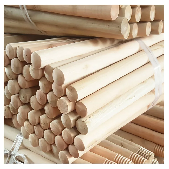 Factory Direct Sales 20mm 22mm 23mm 25mm Diameter Mop Broom Wood Round