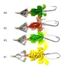 NEW Frog design soft plastic and metal spoon lures spinnerbaits 6.2g fishing baits with 6# fishhooks fishing wobblers