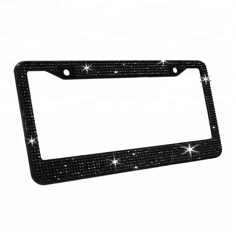 

7 rows US size sparkly black license plate frame