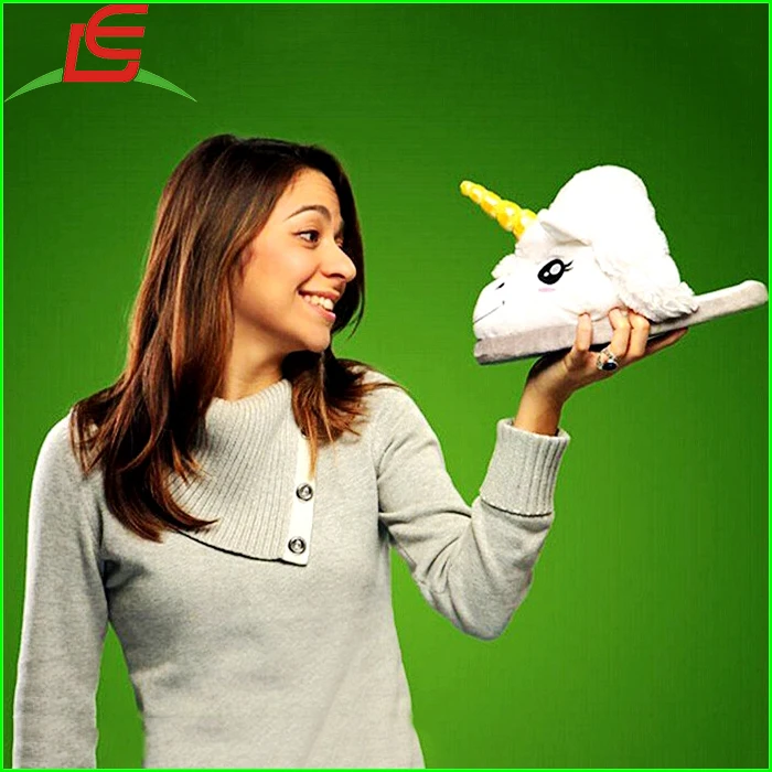 new design cute indoor shoes plush unicorn slipper