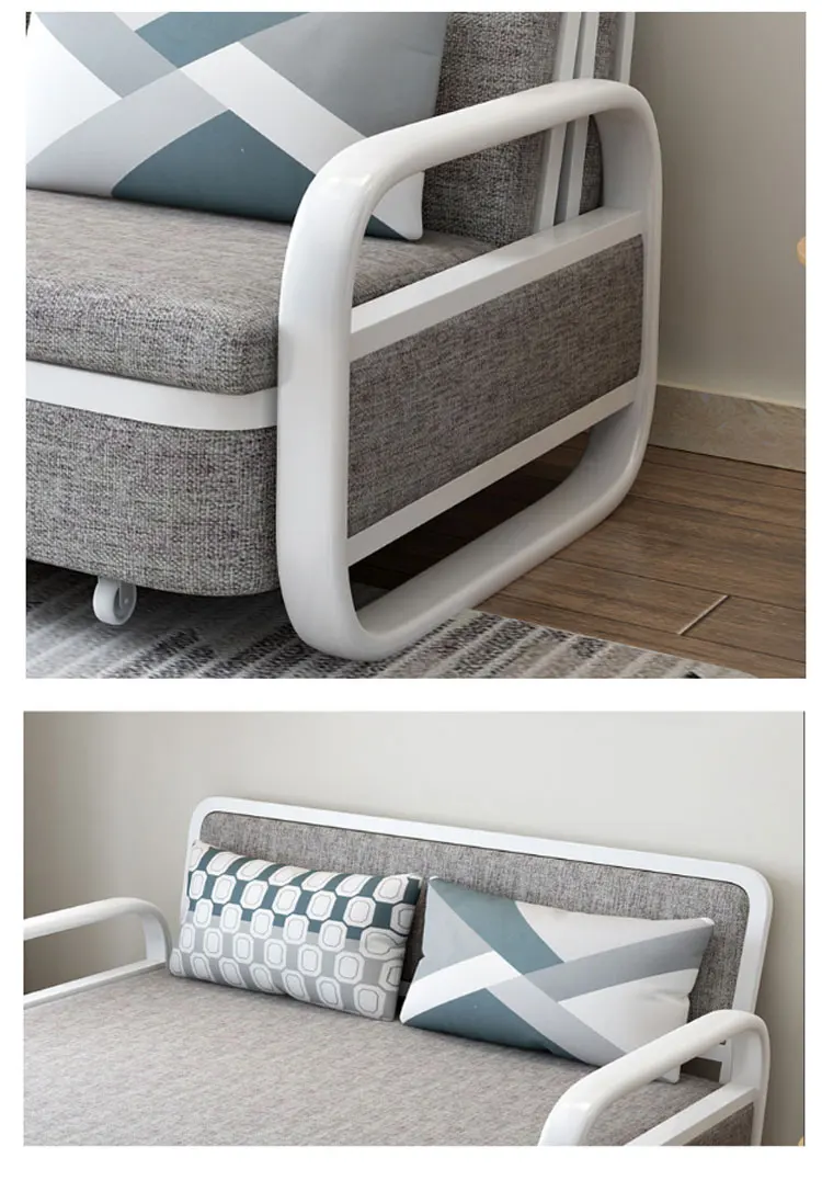 Nordic Style Metal Frame Sofa Bed Furniture With Armrest Buy Nordic