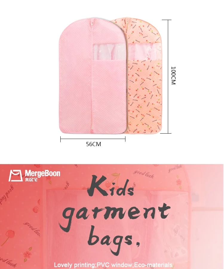 Personalized Custom Pink Printed Kids Dance Garment Bags Wholesale