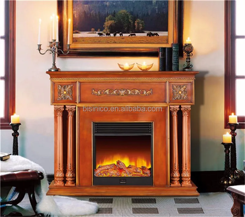 Elegante faux piedra repisa de la chimenea de madera chimenea ... Chimenea Elegantes diseño