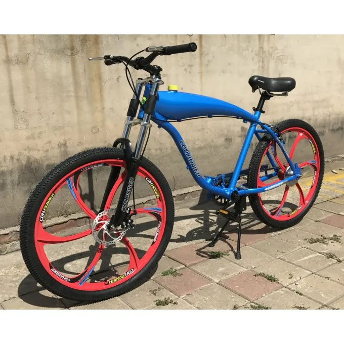 26 Inch Gasoline Powered Bicycle,2.4l Gas Tank Frame Motorized Bicycle