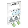 12-Hook Rustic Wall-Mounted Wood Coffee Mug Holder Kitchen Storage Rack White