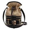 Rivet knitted round ball beach basket straw tote bag for ladies