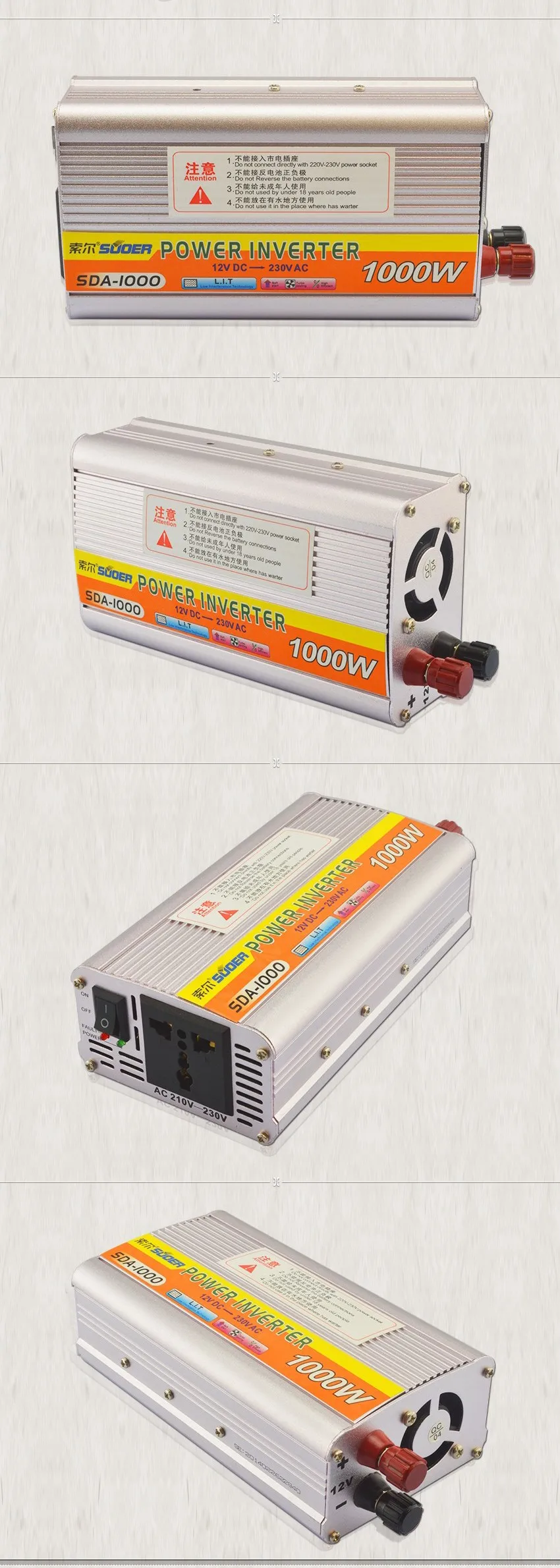 1000W 12V DC to AC Power Inverter with Multiple Protection for Solar ...