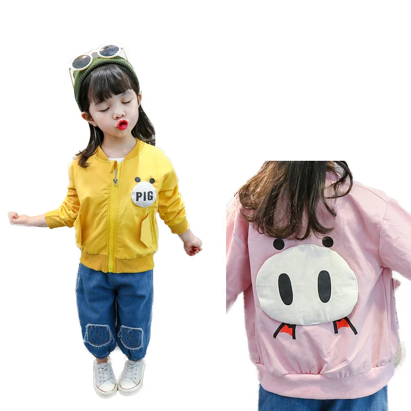 

2019 cheap designer custom autumn pig pattern t-shirt coat denim pants three-pieces boutique turkey wholesale girls clothes, As pic shows, we can according to your request also