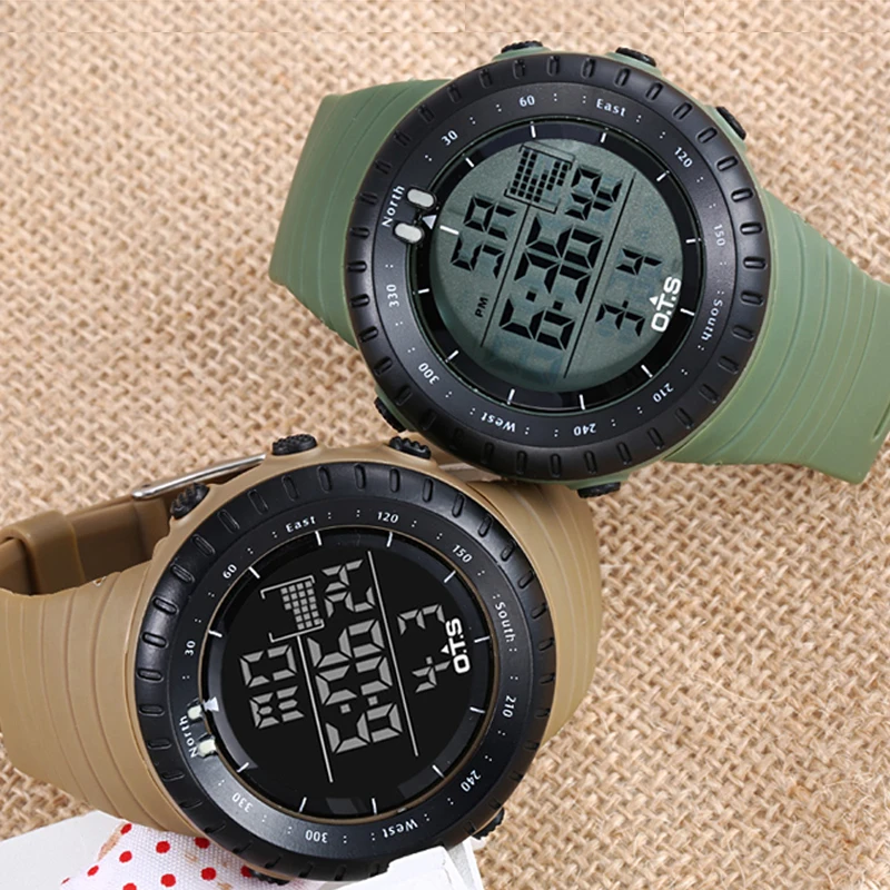 Ots 7005g Men Digital Watch Black Clock Sports Professional Waterproof