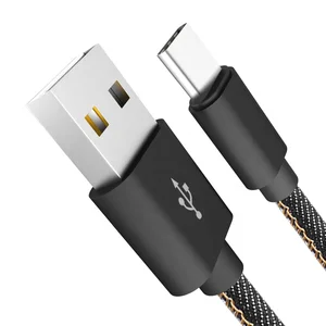 Colorful 6FT 2.4A Charging Cable Denim USB Cable for Type C