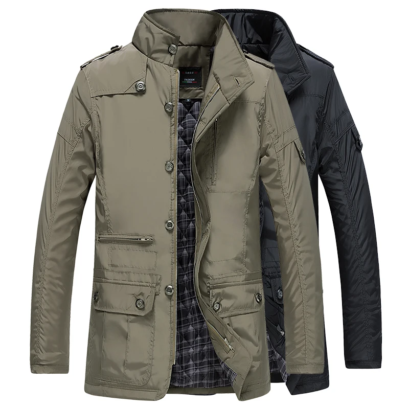 Free shipping high quality mens outerwear cotton windproof warm coat long thick clothes waterproof jacket for men