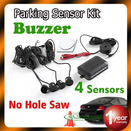 4 Sensors Buzzer No Drill Hole Saw 22mm Car Parking Sensor Kit Reverse Radar Sound Alert