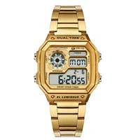 

Fashion Retro Full Stainless Steel Stryve 8007 Luxury Count Down Digital Clock Waterproof Sport Electronic Led Square Watch
