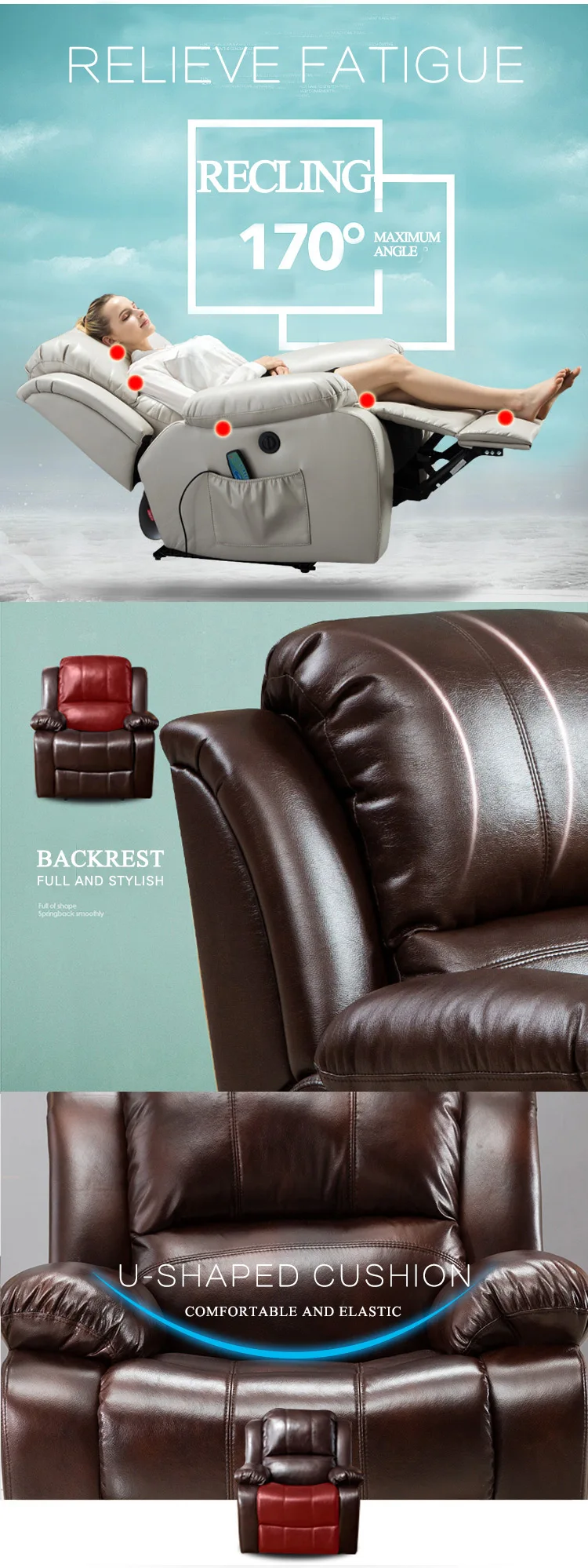 fabric recliner sofa