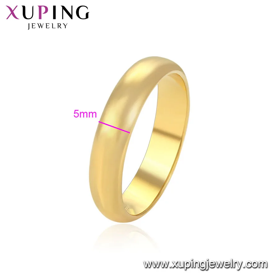 15519 xuping 24K gold color plated high polish plain environmental copper finger ring
