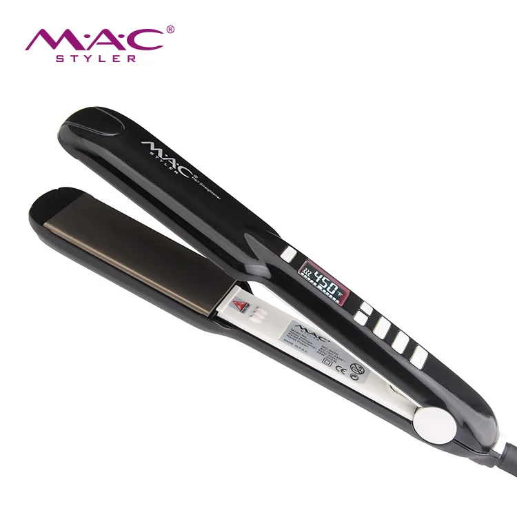 

Professional salon ceramic hair straighteners Titanium plate low price With collector bag MCH fever, Black
