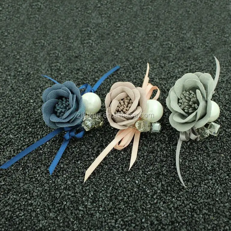 Rose flower pearl brooch bouquet wedding wholesale crystal brooches