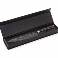 

Existing 8inch chef knife laser damascus kitchen chef knife with PAKKA eco-friendly handle and black plastic cover