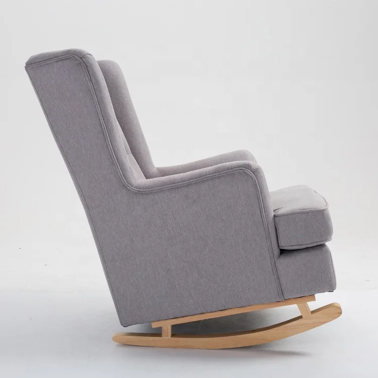 
Cheap Price Modern Elderly Solid Wooden Furniture Leisure Lounge Sofa Fabric Rocking Chair 