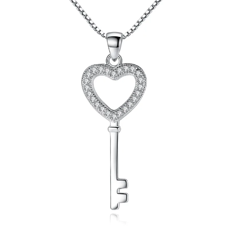 

Full zircon LOVE KEY Pendant necklace for women, N/a