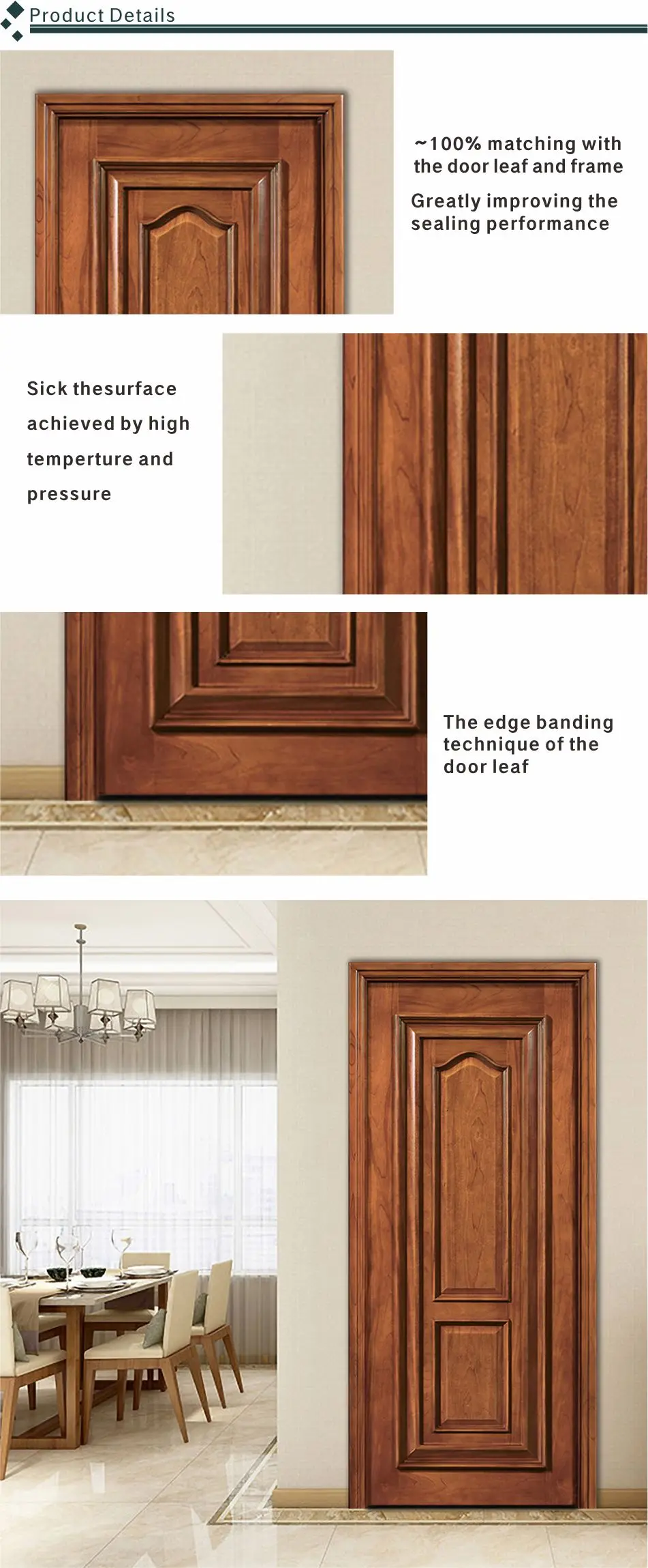 Finished Surface Finishing Cherry Wood Pre Hung Internal Door Buy