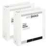 Just Basics Economy Round-Ring View Binders, 3in Rings, WHITE, 61% Recycled, Pack of 2, OFFICE DEPOT