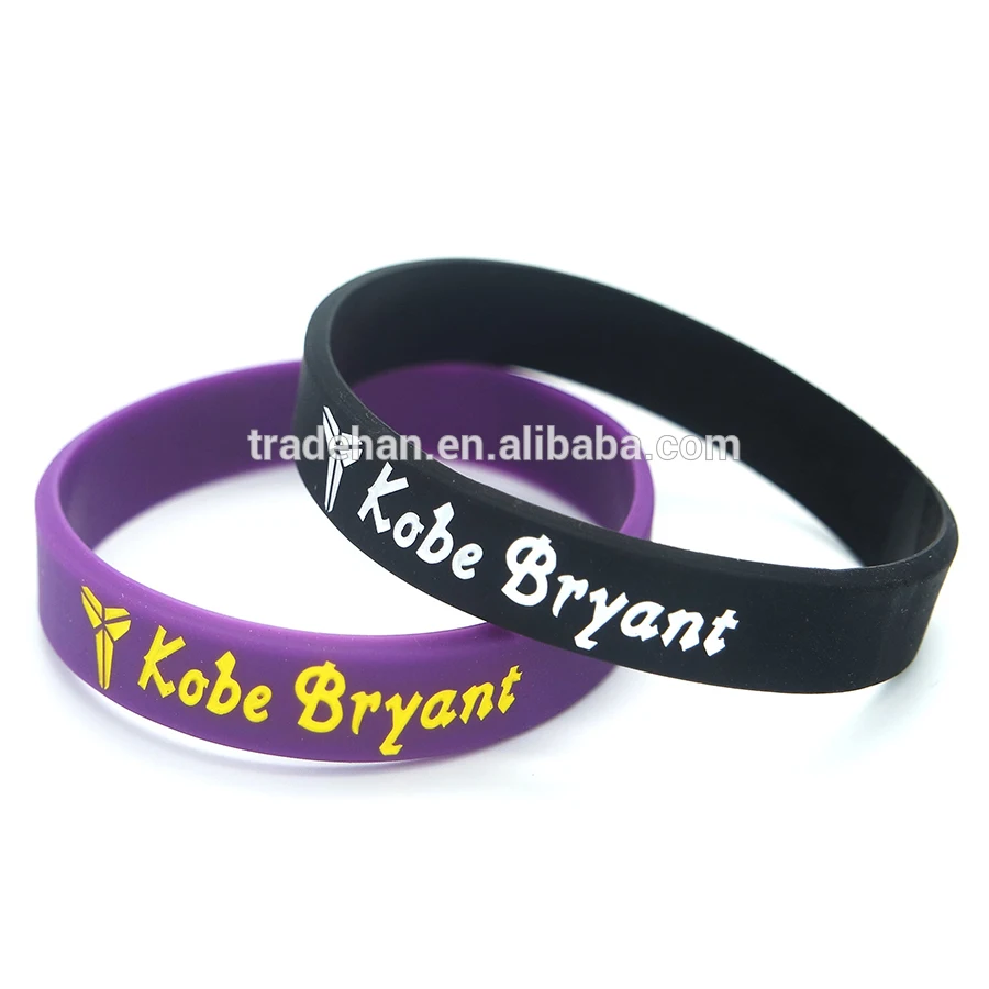 Custom Made Lakers Silicone Bracelets Kabe Bryant Rubbern Wrist Bands