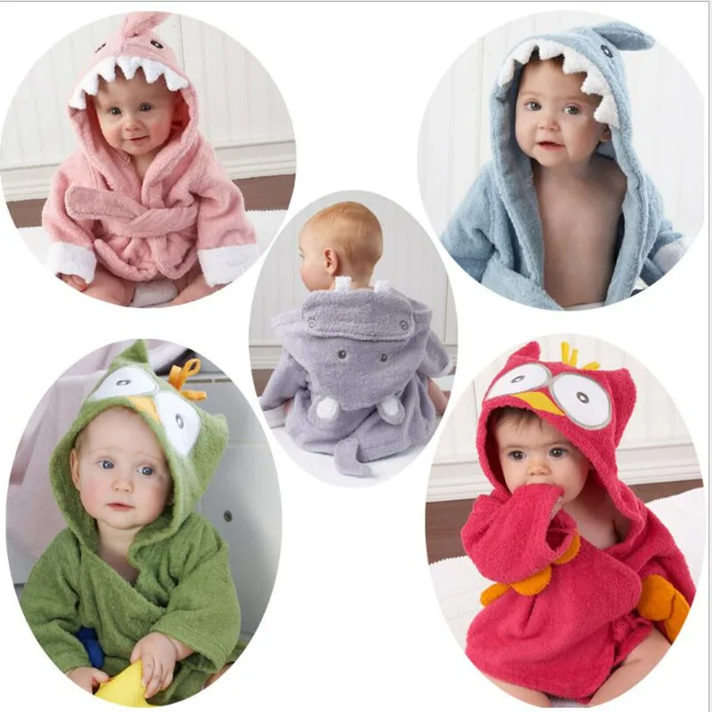 

All Cotton Baby In The Home Of The Baby Bathrobe Cartoon Animal Baby Bathrobe, Green;red;light grey;pink;purple