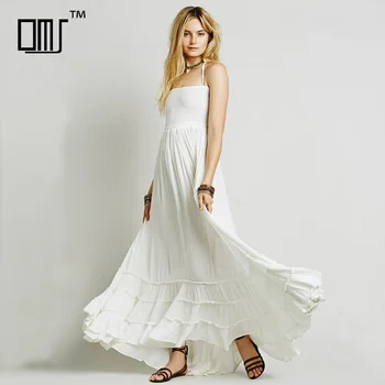 white flowing beach dress