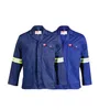 Cheap 100% cotton reflective navy blue work FR jackets with reflective tapes