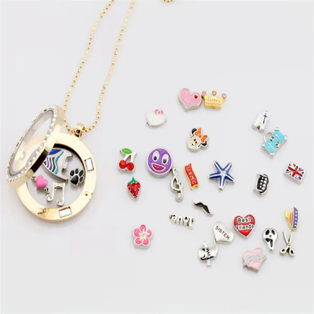 

2019 New Vintage Lovely Crystal Mirror Pendant Women's Zircon Necklace, Silver/gold color