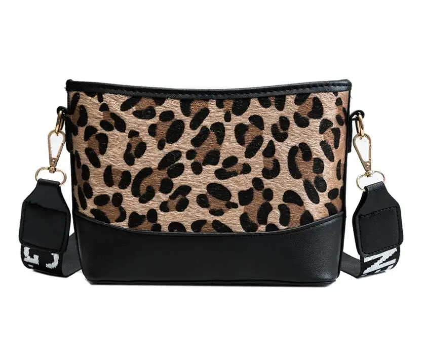 

Fashion wide strap girls crossbody bag leopard print lady shoulder bag, Multi