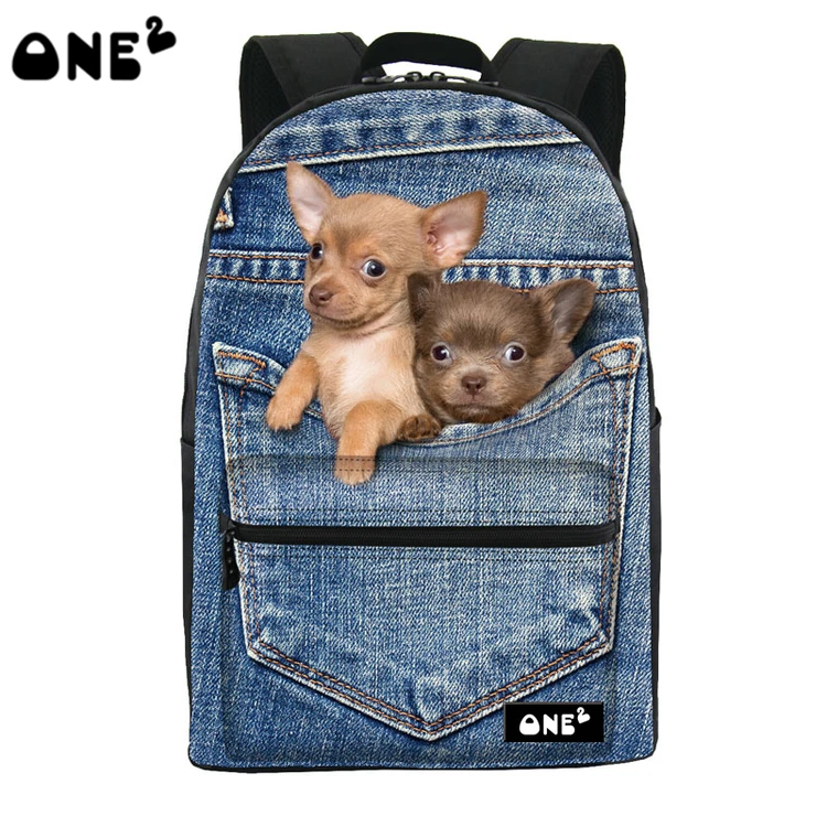 

One2 cute design 3D dog pattern running Leisure backpack school bag, Customized