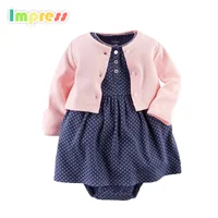 

Wholesale baby clothes 100% cotton infant clothing set with dress