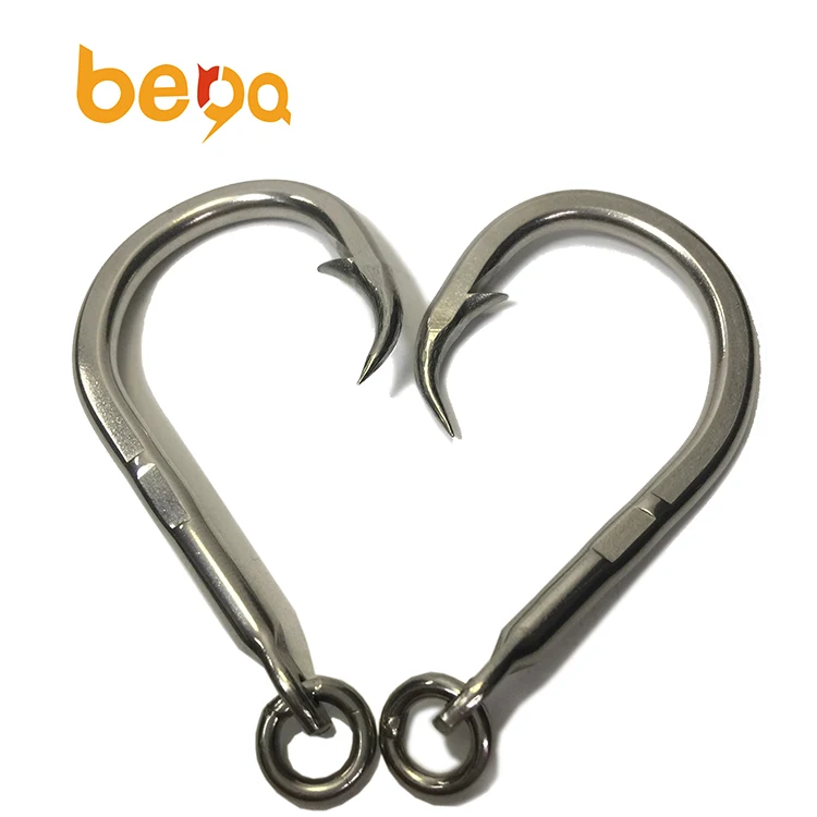

80138 high quality carbon steel fishing hooks tuna hooks with Ring for Saltwater Fishing, Silvery ,customizable