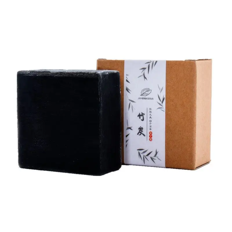 

Private Label High Quality Oil Control Whitening Cleaning Handmade Soap Bar Natural Bamboo Charcoal Soap