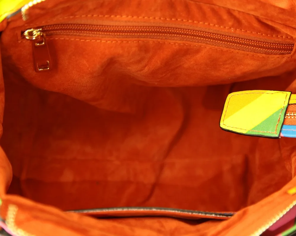 3759-Fashion beautiful rainbow high quality PU mini satchel bag wholesale China