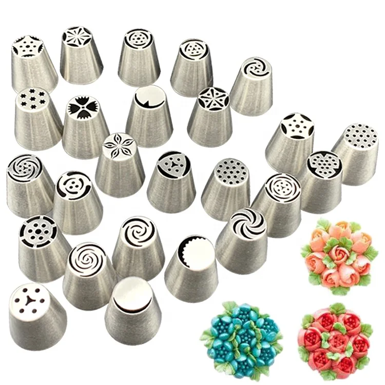 

Wanlihao Hot Sale 304 Stainless Steel Russian Nozzle Baking Cake Decorating Russian Piping Tips