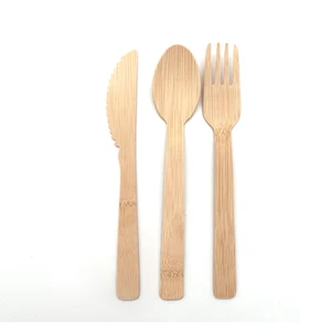 Image of Disposable wooden cutlery printing your logo for knives and forks spoon