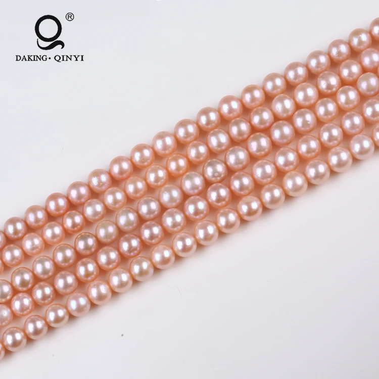 

Cultured 8-9mm Natural Round Pink Freshwater Pearls String Price For Sale