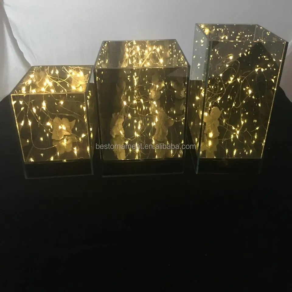 Infinity Glass Mirror Led Cube Decorative Centerpiece - Buy Infinity ...