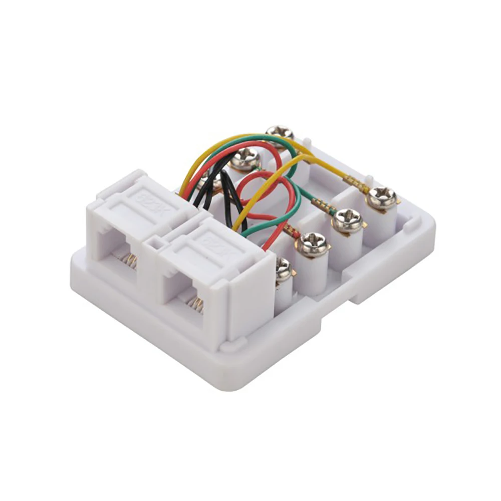 Dual ports ABS rj11 modular telephone terminal junction box