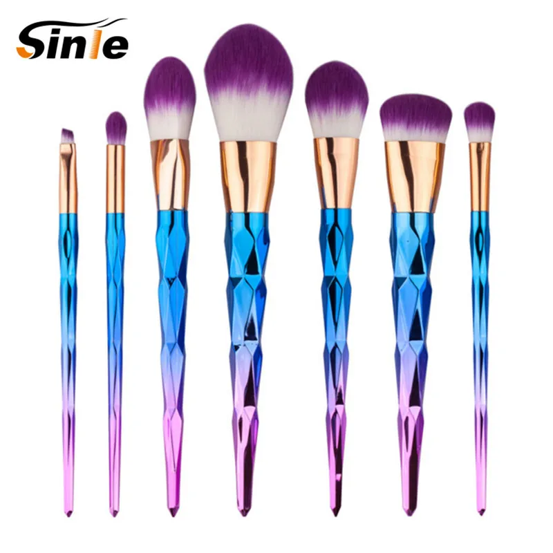 

7pcs High Quality Makeup Brush Set Cosmetic Brushes Synthetic Hair Make Up Brushes, Rose gold/pink/gold/purple/black etc.